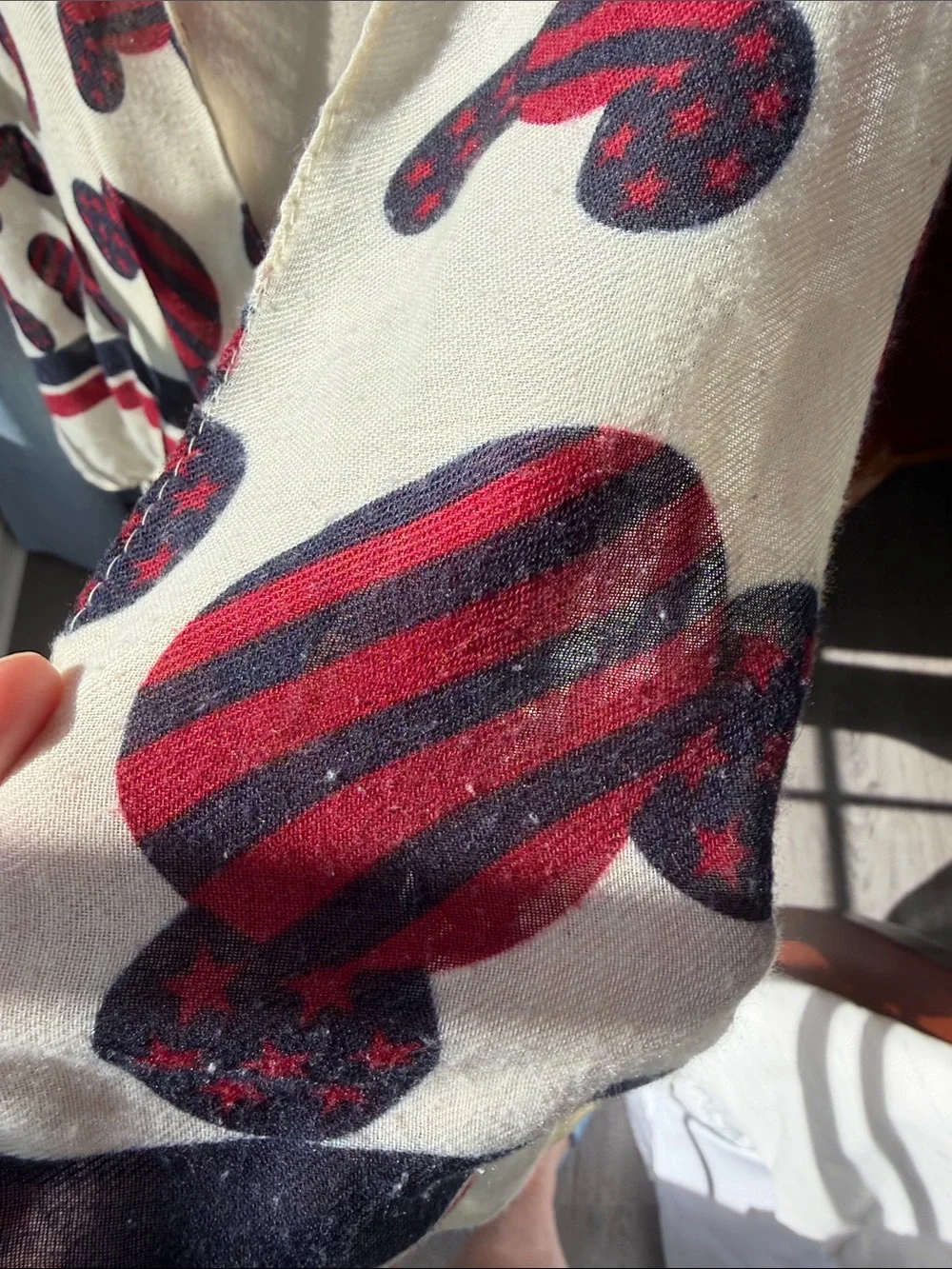 Cream and Burgundy Patterned Women's Wrap Mickey Mouse